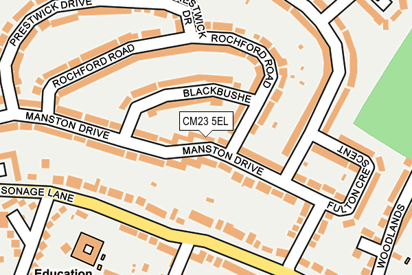 CM23 5EL map - OS OpenMap – Local (Ordnance Survey)