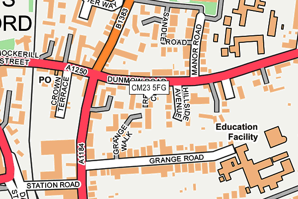 CM23 5FG map - OS OpenMap – Local (Ordnance Survey)