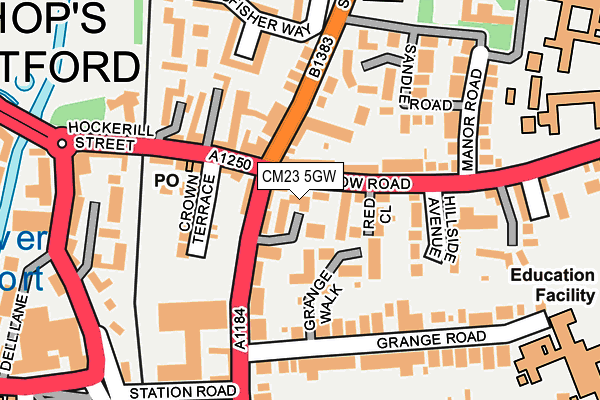 CM23 5GW map - OS OpenMap – Local (Ordnance Survey)