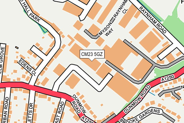 CM23 5GZ map - OS OpenMap – Local (Ordnance Survey)