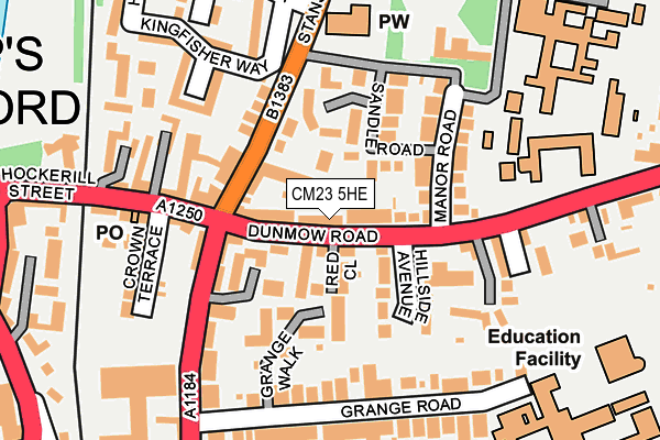 CM23 5HE map - OS OpenMap – Local (Ordnance Survey)