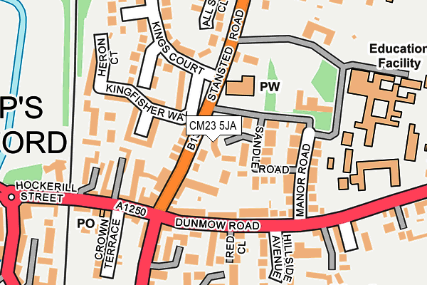 CM23 5JA map - OS OpenMap – Local (Ordnance Survey)