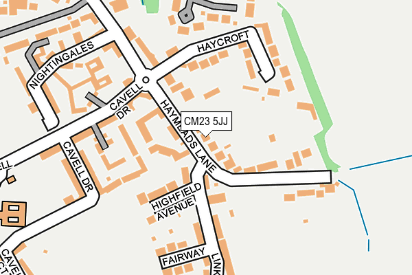 CM23 5JJ map - OS OpenMap – Local (Ordnance Survey)
