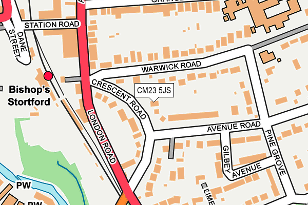 CM23 5JS map - OS OpenMap – Local (Ordnance Survey)