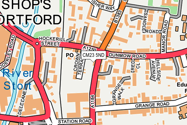 CM23 5ND map - OS OpenMap – Local (Ordnance Survey)
