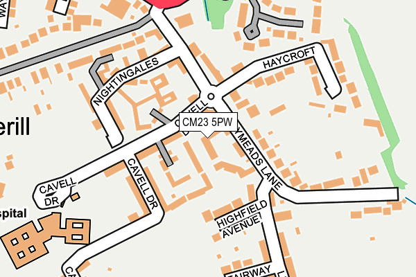 CM23 5PW map - OS OpenMap – Local (Ordnance Survey)
