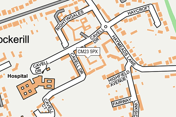 CM23 5PX map - OS OpenMap – Local (Ordnance Survey)
