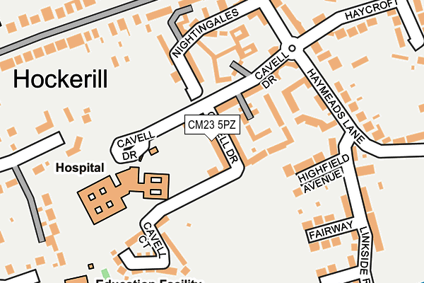 CM23 5PZ map - OS OpenMap – Local (Ordnance Survey)