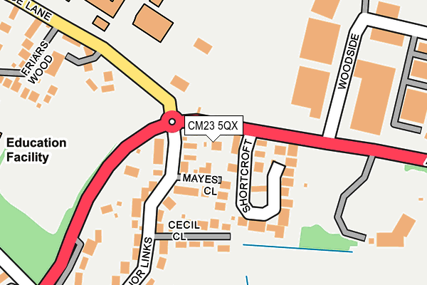 CM23 5QX map - OS OpenMap – Local (Ordnance Survey)