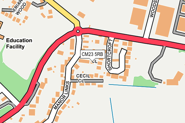 CM23 5RB map - OS OpenMap – Local (Ordnance Survey)