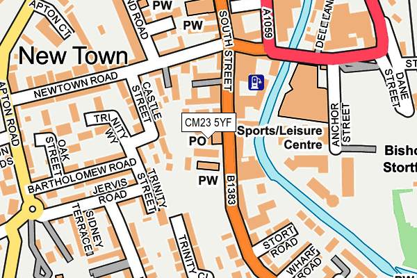 CM23 5YF map - OS OpenMap – Local (Ordnance Survey)