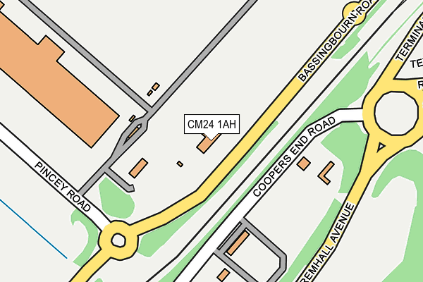 CM24 1AH map - OS OpenMap – Local (Ordnance Survey)