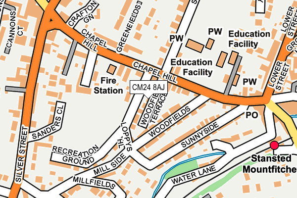 CM24 8AJ map - OS OpenMap – Local (Ordnance Survey)