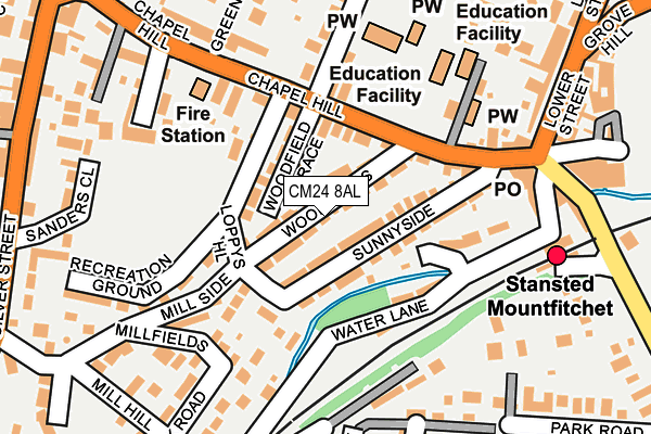 CM24 8AL map - OS OpenMap – Local (Ordnance Survey)