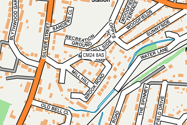 CM24 8AS map - OS OpenMap – Local (Ordnance Survey)