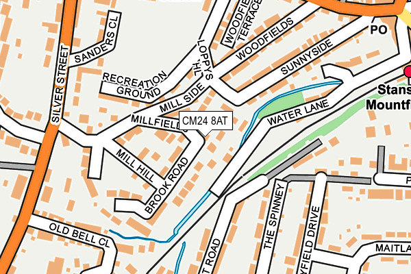 CM24 8AT map - OS OpenMap – Local (Ordnance Survey)