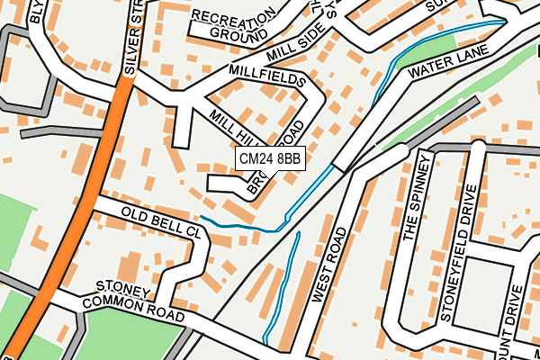 CM24 8BB map - OS OpenMap – Local (Ordnance Survey)