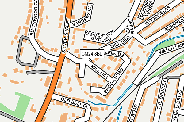 CM24 8BL map - OS OpenMap – Local (Ordnance Survey)