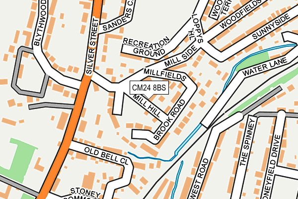 CM24 8BS map - OS OpenMap – Local (Ordnance Survey)