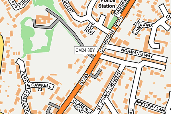 CM24 8BY map - OS OpenMap – Local (Ordnance Survey)