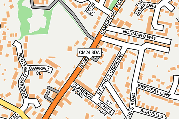CM24 8DA map - OS OpenMap – Local (Ordnance Survey)
