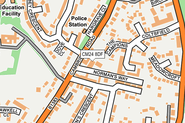 CM24 8DF map - OS OpenMap – Local (Ordnance Survey)