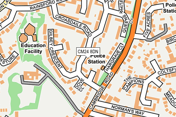CM24 8DN map - OS OpenMap – Local (Ordnance Survey)