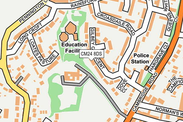 CM24 8DS map - OS OpenMap – Local (Ordnance Survey)