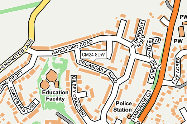 CM24 8DW map - OS OpenMap – Local (Ordnance Survey)