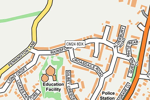 CM24 8DX map - OS OpenMap – Local (Ordnance Survey)