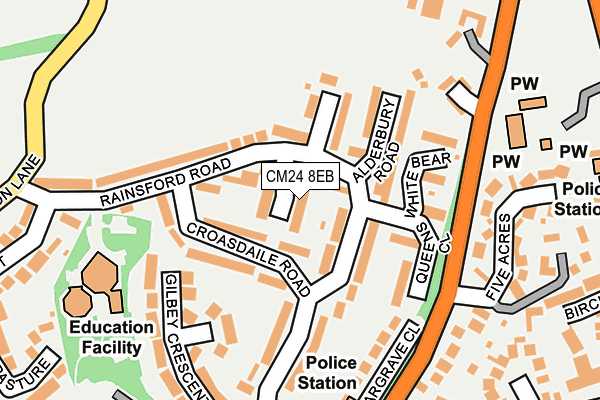 CM24 8EB map - OS OpenMap – Local (Ordnance Survey)