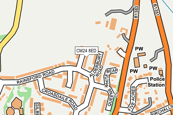 CM24 8ED map - OS OpenMap – Local (Ordnance Survey)