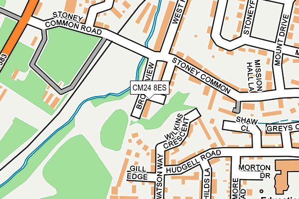 CM24 8ES map - OS OpenMap – Local (Ordnance Survey)