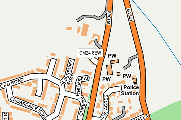 CM24 8EW map - OS OpenMap – Local (Ordnance Survey)
