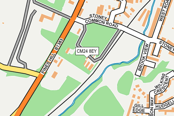 CM24 8EY map - OS OpenMap – Local (Ordnance Survey)