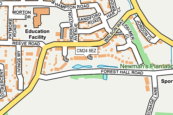 CM24 8EZ map - OS OpenMap – Local (Ordnance Survey)