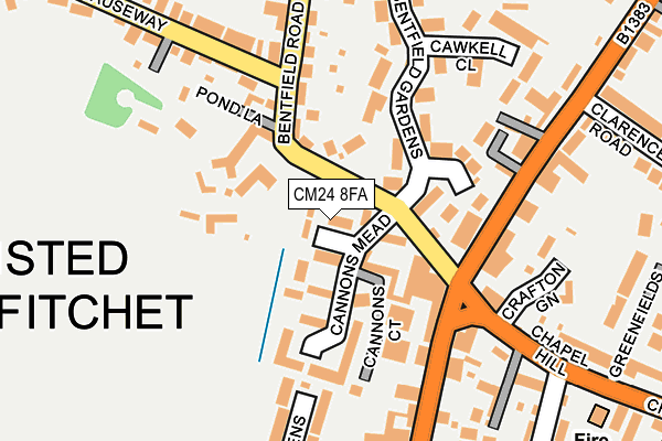 CM24 8FA map - OS OpenMap – Local (Ordnance Survey)