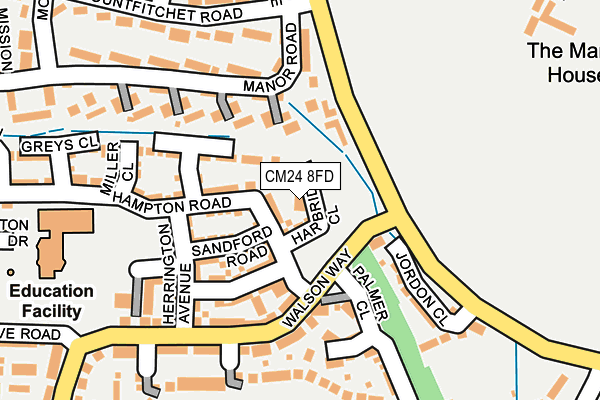 CM24 8FD map - OS OpenMap – Local (Ordnance Survey)