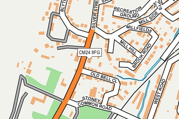 CM24 8FG map - OS OpenMap – Local (Ordnance Survey)