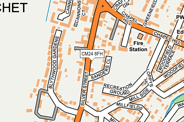 CM24 8FH map - OS OpenMap – Local (Ordnance Survey)