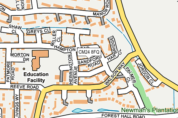 CM24 8FQ map - OS OpenMap – Local (Ordnance Survey)