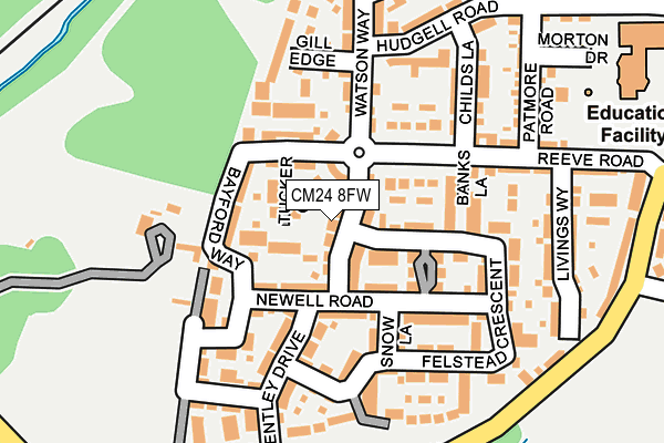 CM24 8FW map - OS OpenMap – Local (Ordnance Survey)