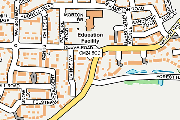 CM24 8GD map - OS OpenMap – Local (Ordnance Survey)