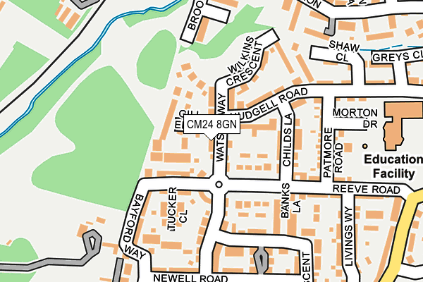 CM24 8GN map - OS OpenMap – Local (Ordnance Survey)