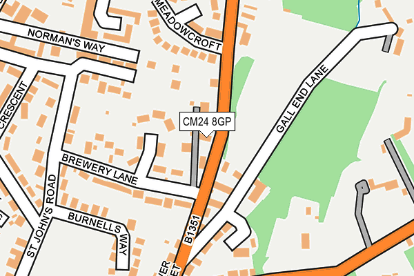 CM24 8GP map - OS OpenMap – Local (Ordnance Survey)