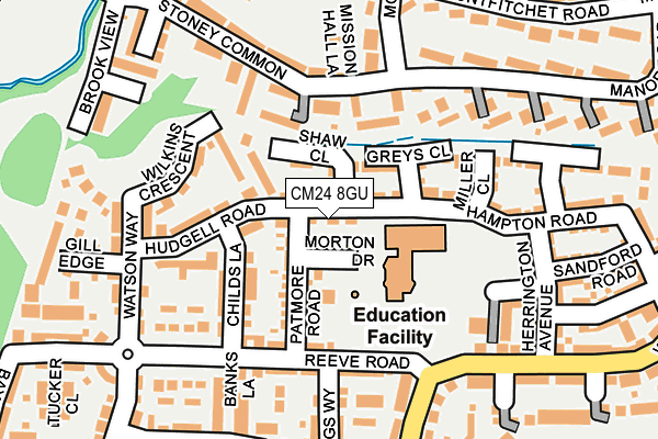 CM24 8GU map - OS OpenMap – Local (Ordnance Survey)