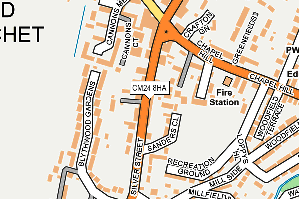 CM24 8HA map - OS OpenMap – Local (Ordnance Survey)
