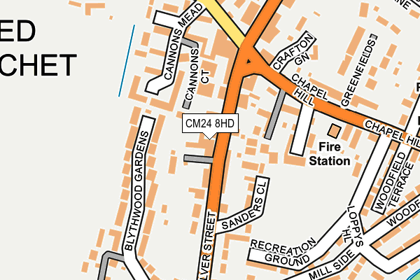 CM24 8HD map - OS OpenMap – Local (Ordnance Survey)