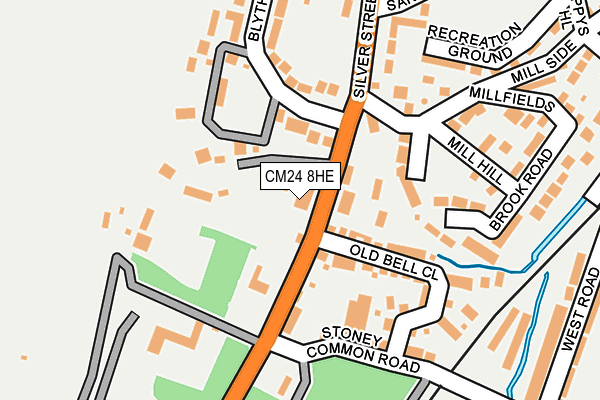CM24 8HE map - OS OpenMap – Local (Ordnance Survey)