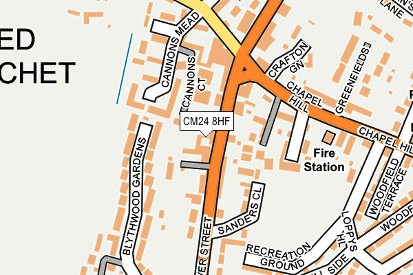 CM24 8HF map - OS OpenMap – Local (Ordnance Survey)